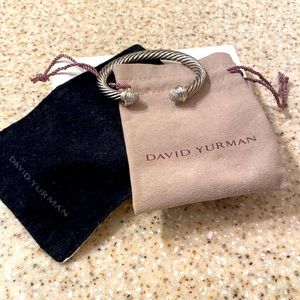 David Yurman 6.5 inch diamond studded Bangle bracelet